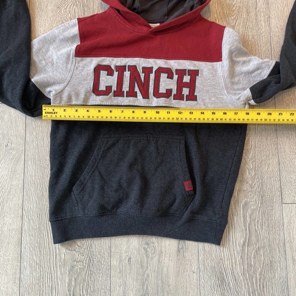 Cinch Children's Graphic Logo Pullover Sweatshirt Medium 10 Red Gray - Picture 4 of 6